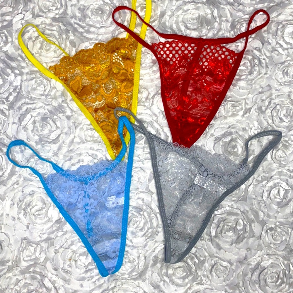 Bundle of 4 g string lace panties size large